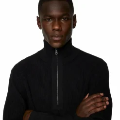 Alex Half Zip Knitted Sweater Black