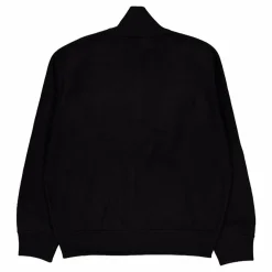 Bon Boiled Wool Quarter Zip Black