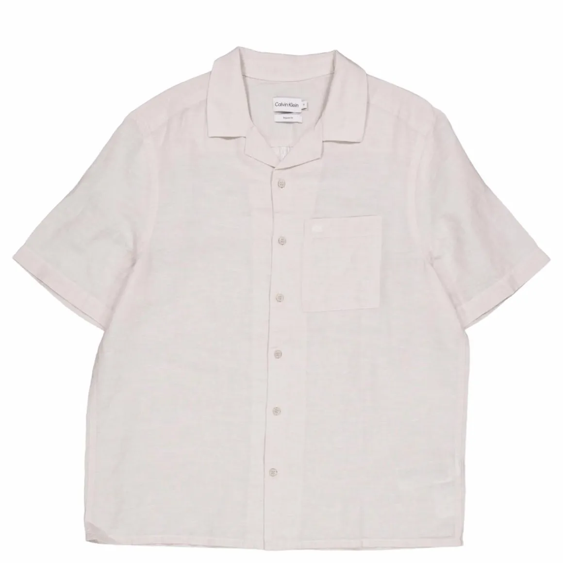 Calvin Klein Linen Cotton Cuban S/s Shirt Ace