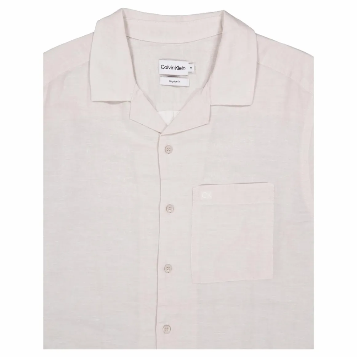 Calvin Klein Linen Cotton Cuban S/s Shirt Ace