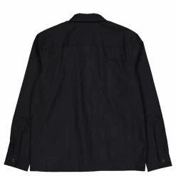 Cotton Blend Overshirt Black