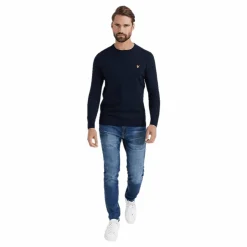 Cotton Merino Crew Jumper Dark