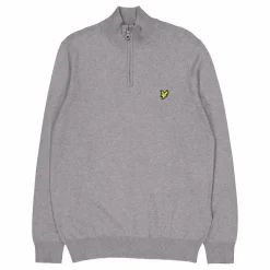 Cotton Merino Quarter Zip Jump T28 Mid Grey Marl