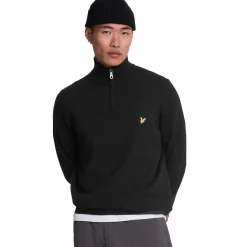 Cotton Merino Quarter Zip Jump Z865 Jet Black