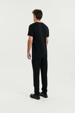 Crew-neck Lightweight Cotton 2-pack Black