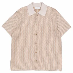Easton Knitted Ss Shirt Camel