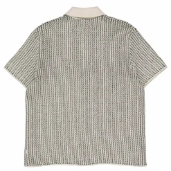 Easton Knitted Ss Shirt Ivory/black