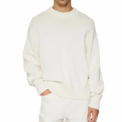 Eddy Cotton Wool Crew Neck White
