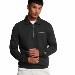 Embroidered Collared Quarter Z Z893 Jet Black/ White