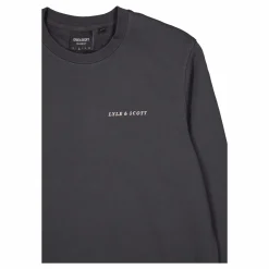 Embroidered Crew Neck Sweatshi X427 Gunmetal/ Cove