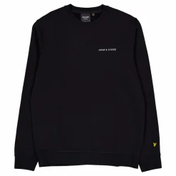 Embroidered Crew Neck Sweatshi Z893 Jet Black/ White