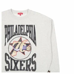 76ers Womens Logo Lt Crew 3.0 Grey Heather