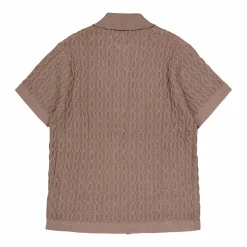 Garrett Knitted Ss Shirt Walnut