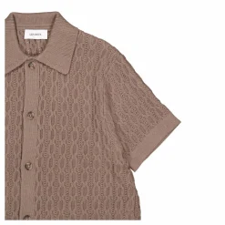 Garrett Knitted Ss Shirt Walnut