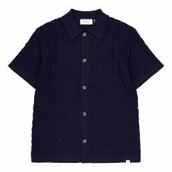 Garrett Knitted Ss Shirt Dark