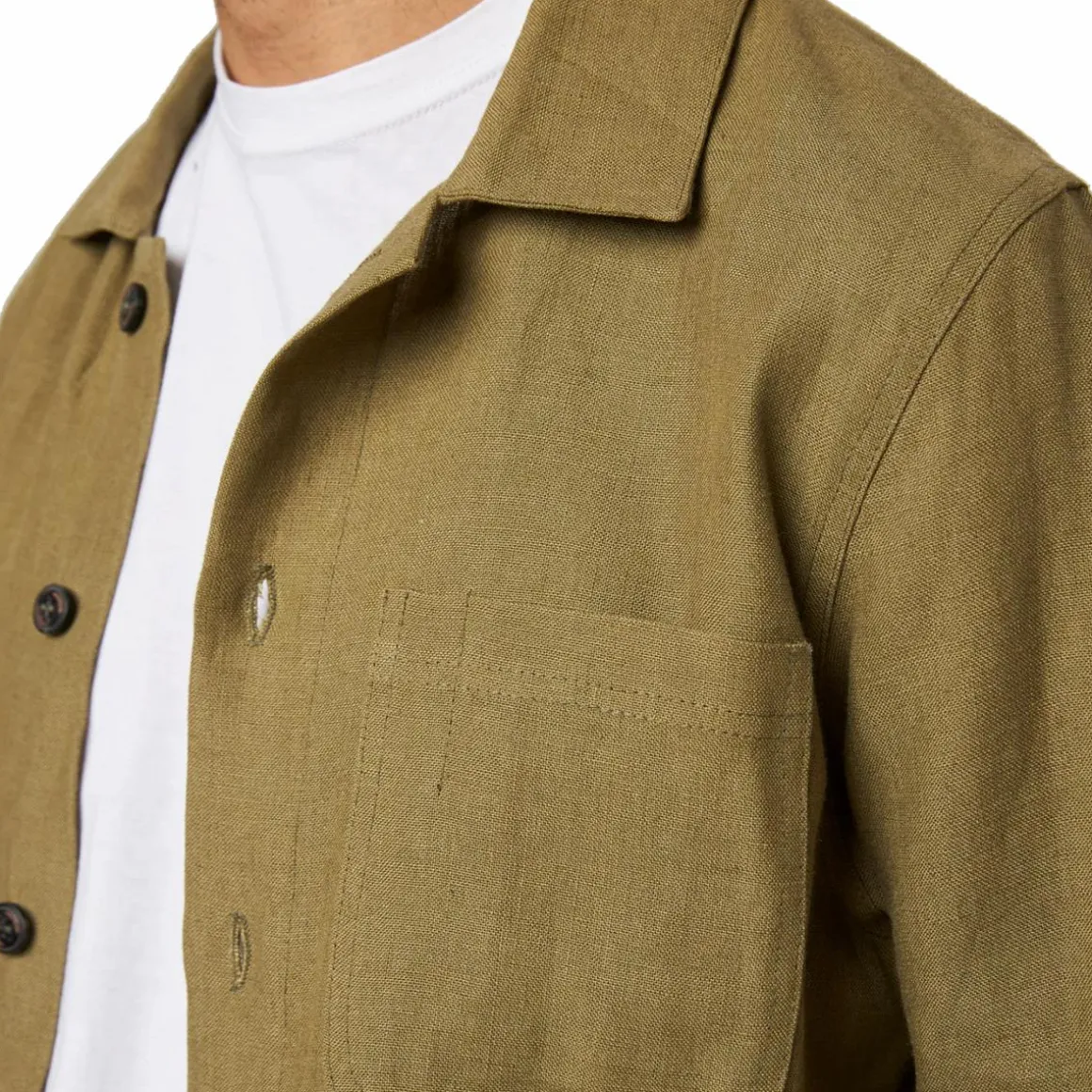 Grange Linen Shacket Khaki