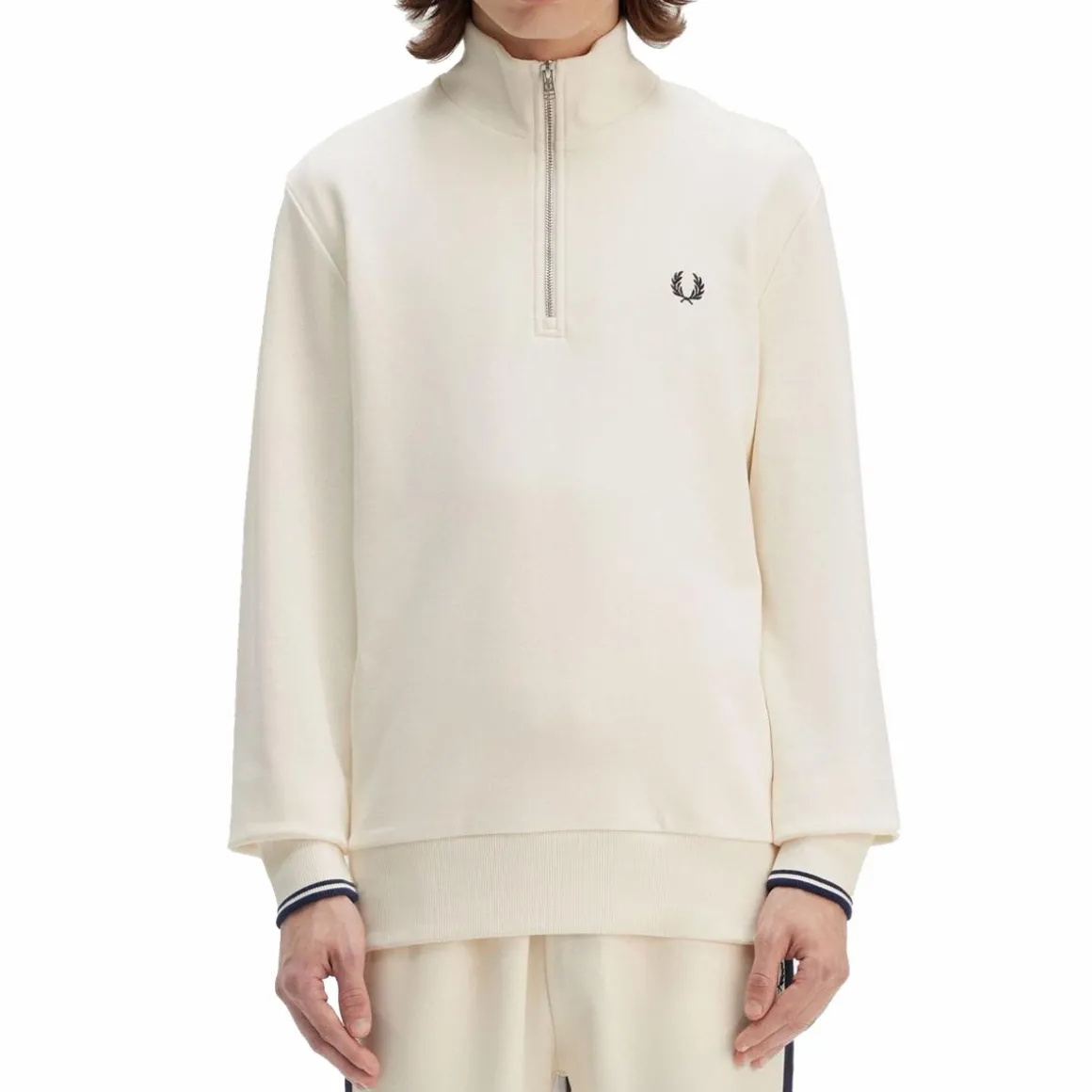 Half Zip Sweatshirt Ecru/tennis Blue