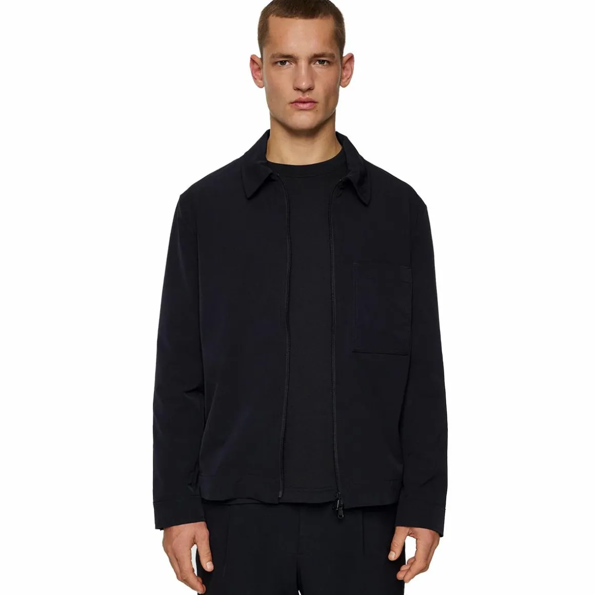 Jake Zipped Overshirt Jl Navy