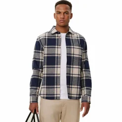 Jeremy Flannel Shirt Dark Navy/light Desert Sand