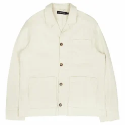 J.Lindeberg Errol Linen Workwear Overshirt Turtledove
