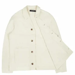 J.Lindeberg Errol Linen Workwear Overshirt Turtledove