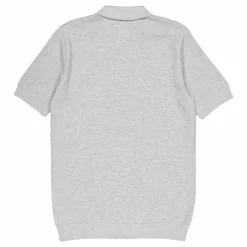 Knitted Polo Shirt Grey Melange