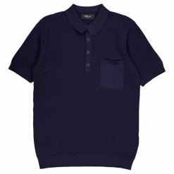 Knitted Polo Shirt Stone Blue