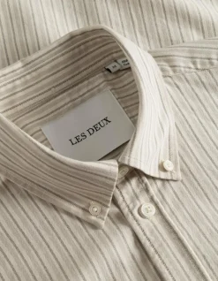 Konrad Stripe Oxford Shirt Light Ivory/light Desert Sand