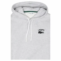 Lacoste Classic Fit Solid Hooded Sweat Silver Chine