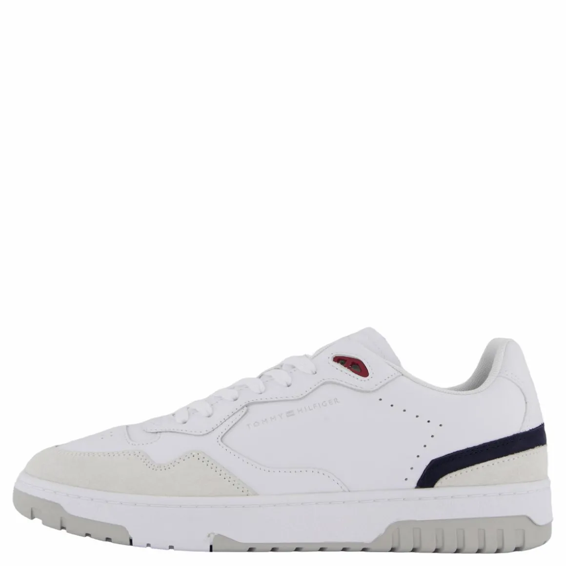 Leather Mixed Texture Basketball Trainers