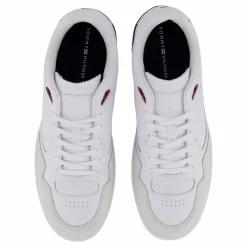 Leather Mixed Texture Basketball Trainers