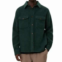 Lennon Bouclé Overshirt Pine Green