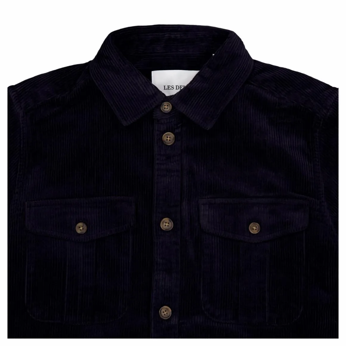 Les Deux Kody Heavy Corduroy Overshirt Dark