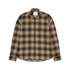 Les Deux Kristian Check Flannel Shirt Coffee