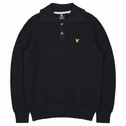 Lyle & Scott Chunky Rib Button Neck Z271 Dark