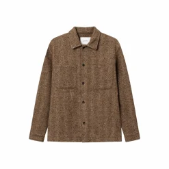 Milian Herringbone Overshirt Coffee Brown/dark Sand