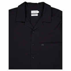 Poplin Cuban Collar S/s Shirt Beh-ck Black