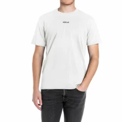 Replay Basic Logo Tee Natural White