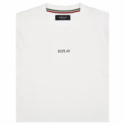 Replay Basic Logo Tee Natural White