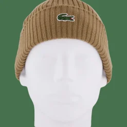 Rib Knit Brushed Wool Beanie Brown Dpc