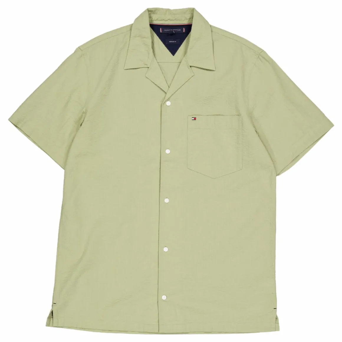 Seersucker Solid Shirt S/s Faded