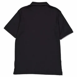 Smooth Cotton Open Placket Pol Beh-ck Black