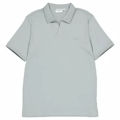 Smooth Cotton Open Placket Pol Pff-slate Gray