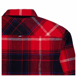 Tjm Brushed Check Overshirt Xnl - Deep Crimson Check