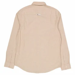 Tjm Reg Linen Blend Shirt Tawny