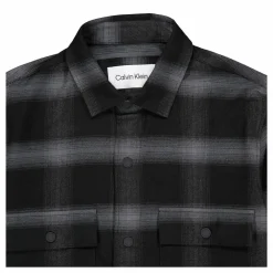 Twill Fleece Check Overshirt Beh