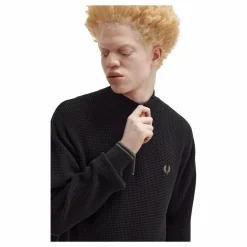 Waffle Stitch Half Zip Jmpr 102 Black