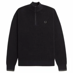 Waffle Stitch Half Zip Jmpr 102 Black