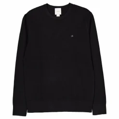 Waffle Texture Cn Sweater Black