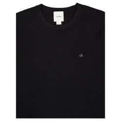 Waffle Texture Cn Sweater Black